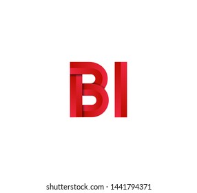 Initial logo 2 letters red vector BI