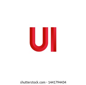 Initial logo 2 letters red vector UI
