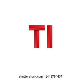 Initial logo 2 letters red vector TI