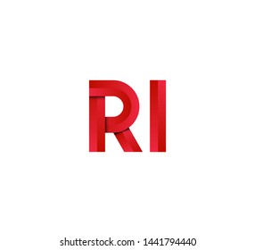 Initial logo 2 letters red vector RI