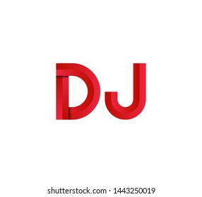 Initial logo 2 letters red vector DJ