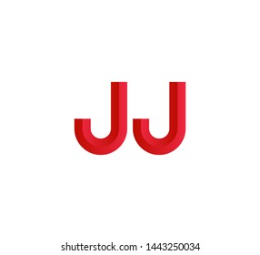 Initial logo 2 letters red vector JJ