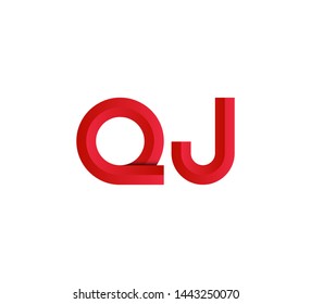 Initial logo 2 letters red vector QJ