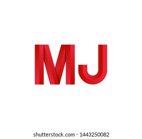 Initial logo 2 letters red vector MJ