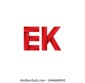 Initial logo 2 letters red vector EK