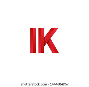 Initial logo 2 letters red vector IK