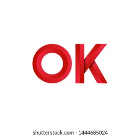 Initial logo 2 letters red vector OK