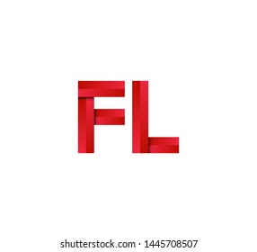 Initial logo 2 letters red vector FL