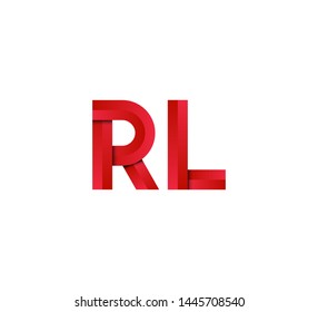 Initial logo 2 letters red vector RL