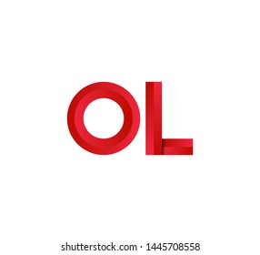 Initial logo 2 letters red vector OL