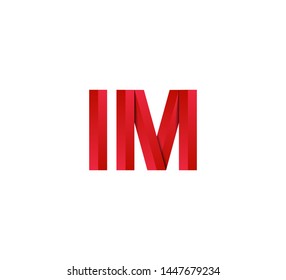 Initial logo 2 letters red vector IM