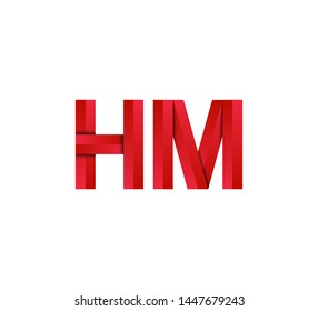 Initial logo 2 letters red vector HM