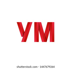 Initial logo 2 letters red vector YM