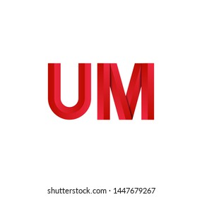 Initial logo 2 letters red vector UM