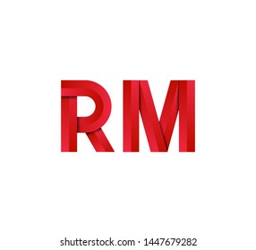 Initial logo 2 letters red vector RM