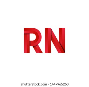 Initial logo 2 letters red vector RN