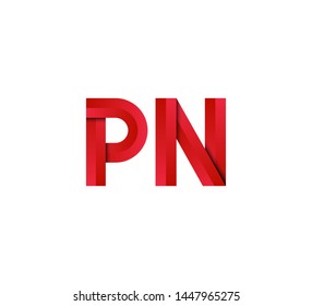 Initial logo 2 letters red vector PN