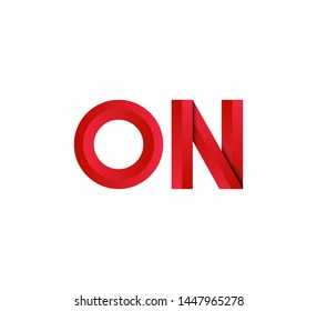 Initial logo 2 letters red vector ON