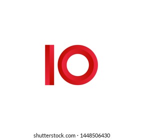 Initial logo 2 letters red vector IO