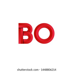 Initial logo 2 letters red vector BO