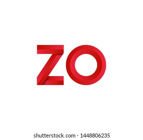 Initial logo 2 letters red vector ZO