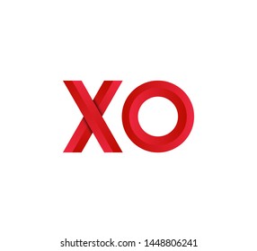 Initial logo 2 letters red vector XO