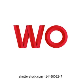 Initial logo 2 letters red vector WO