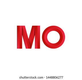Initial logo 2 letters red vector MO