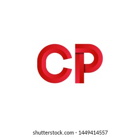 Initial logo 2 letters red vector CP