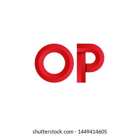 Initial logo 2 letters red vector OP