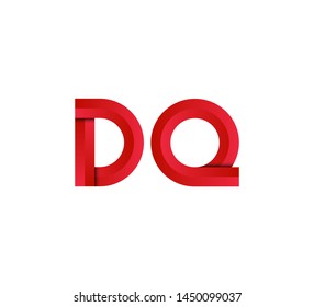 Initial logo 2 letters red vector DQ