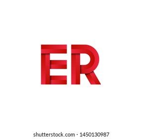 Initial logo 2 letters red vector ER