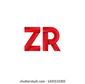 Initial logo 2 letters red vector ZR