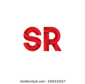 Initial logo 2 letters red vector SR