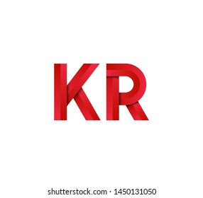 Initial logo 2 letters red vector KR