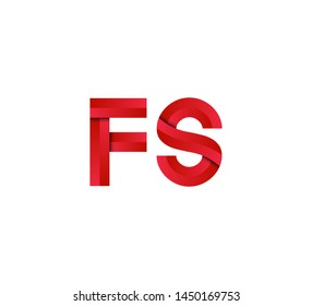 Initial logo 2 letters red vector FS