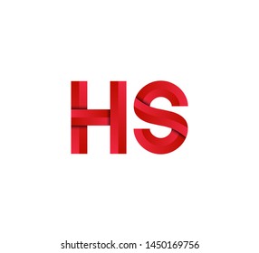 Initial logo 2 letters red vector HS