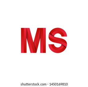 Initial logo 2 letters red vector MS