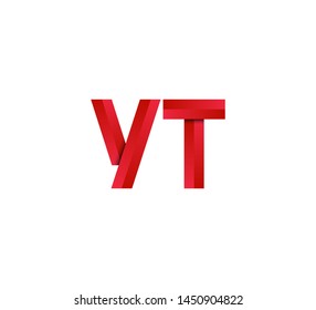 Initial logo 2 letters red vector YT