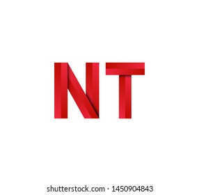 Initial logo 2 letters red vector NT