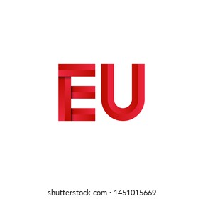 Initial logo 2 letters red vector EU
