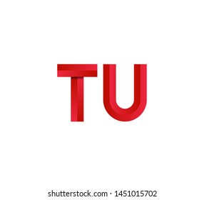 Initial logo 2 letters red vector TU