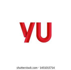 Initial logo 2 letters red vector YU