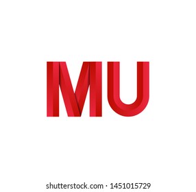 Initial logo 2 letters red vector MU