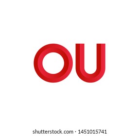 Initial logo 2 letters red vector OU