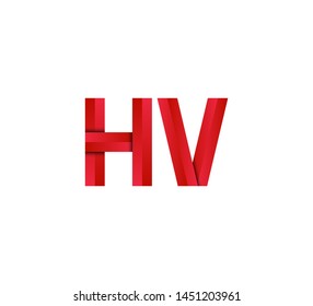 Initial logo 2 letters red vector HV