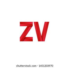 Initial logo 2 letters red vector ZV