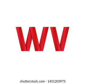 Initial logo 2 letters red vector WV