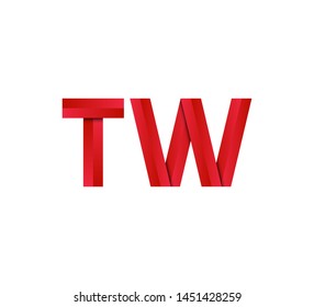 Initial logo 2 letters red vector TW
