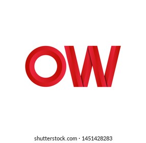 Initial logo 2 letters red vector OW